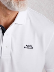 Weird Fish White Miles Pique 100% Cotton Polo Shirt - Image 4 of 8