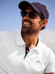 Weird Fish White Miles Pique 100% Cotton Polo Shirt - Image 6 of 8
