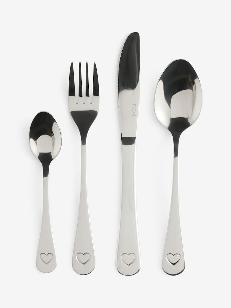 Silver 24pc Heart Stainless Steel Set - Image 3 of 3 Silver 24pc Heart Stainless Steel Set - Image 3 of 3