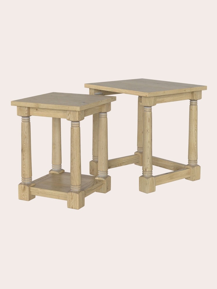 Laura Ashley Oak Wellington Nest Of Tables - Image 5 of 5
