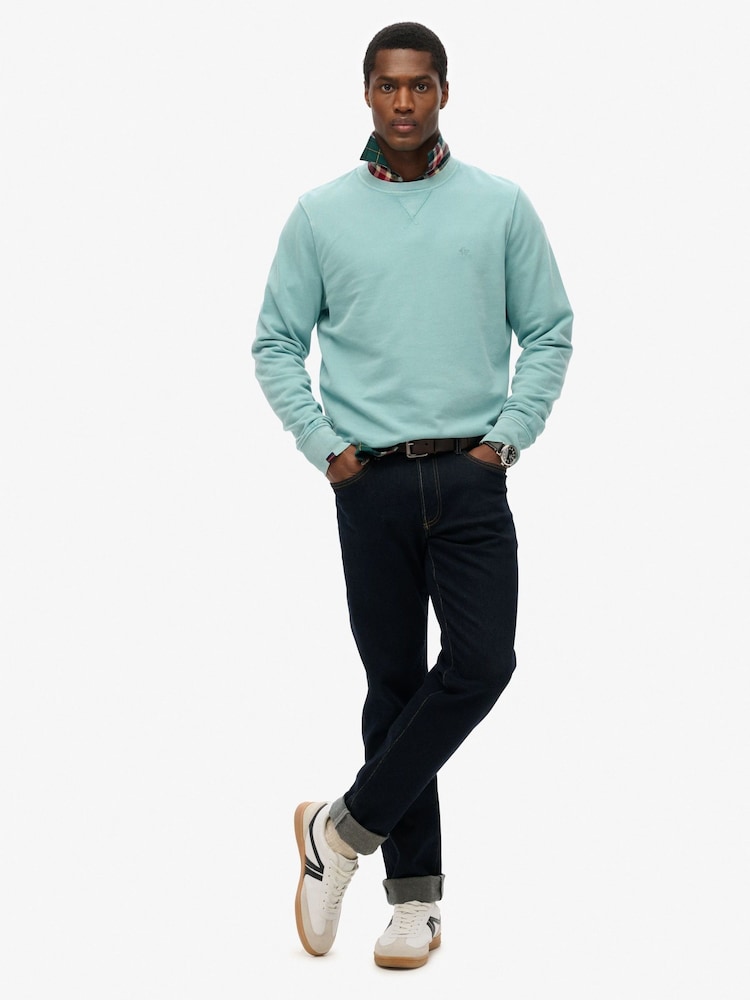 Superdry Blue 100% Cotton Classic Essential Sweatshirt - Image 2 of 5