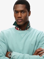 Superdry Blue 100% Cotton Classic Essential Sweatshirt - Image 3 of 5
