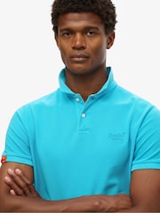 Superdry Blue Vint Destroy 100% Cotton Polo Shirt - Image 2 of 5