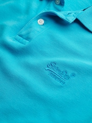 Superdry Blue Vint Destroy 100% Cotton Polo Shirt - Image 5 of 5