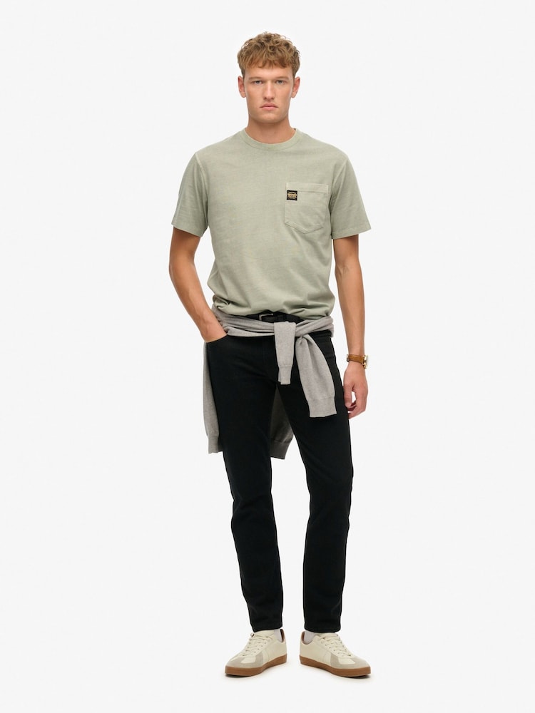 Superdry Blue Contrast Stitch Pocket 100% Cotton T-Shirt - Image 2 of 5