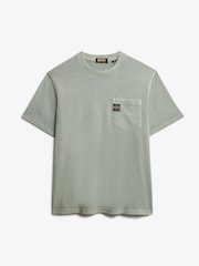 Superdry Blue Contrast Stitch Pocket 100% Cotton T-Shirt - Image 4 of 5