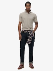 Superdry Grey Vintage Destroy Relaxed 100% Cotton Polo Shirt - Image 1 of 5