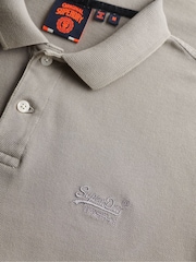 Superdry Grey Vintage Destroy Relaxed 100% Cotton Polo Shirt - Image 5 of 5