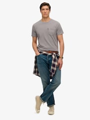 Superdry Grey Classic Essential Pocket 100% Cotton T-Shirt - Image 3 of 6