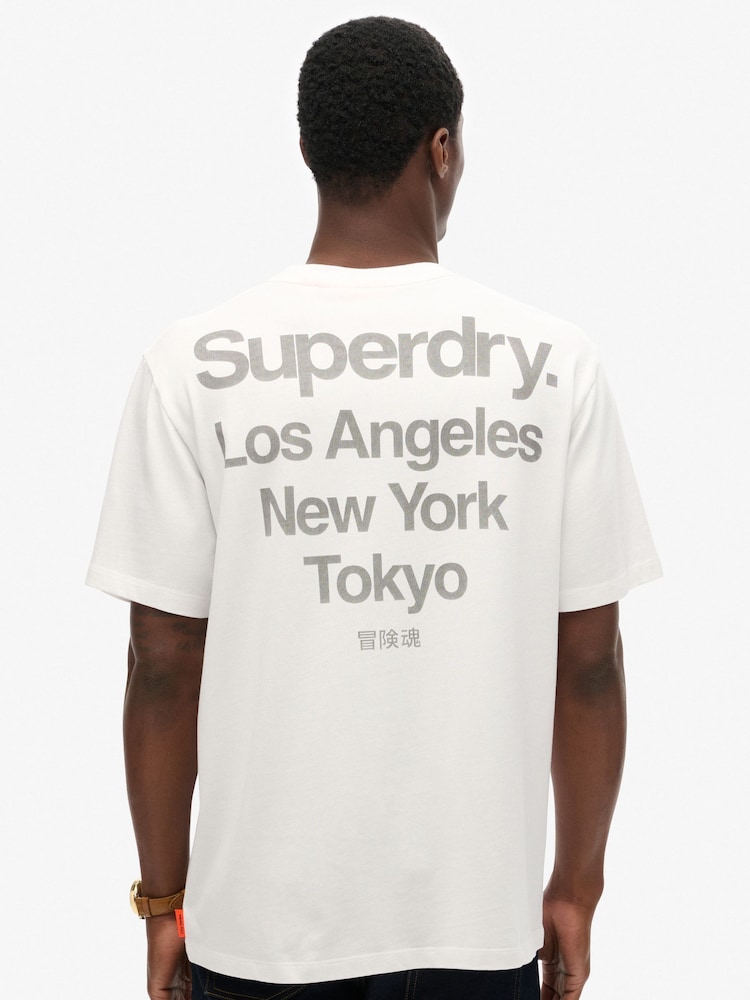 Branco - Camiseta Superdry Core Logo City Loose Fit - Imagem 2 de 4