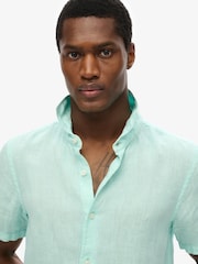 Superdry Green Vacation 100% Linen Shirt - Image 4 of 8