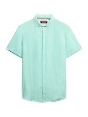 Superdry Green Vacation 100% Linen Shirt - Image 7 of 8