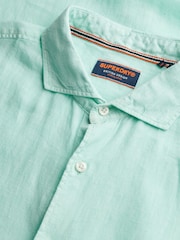 Superdry Green Vacation 100% Linen Shirt - Image 8 of 8