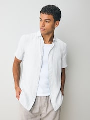 Superdry White Vacation 100% Linen Shirt - Image 1 of 5