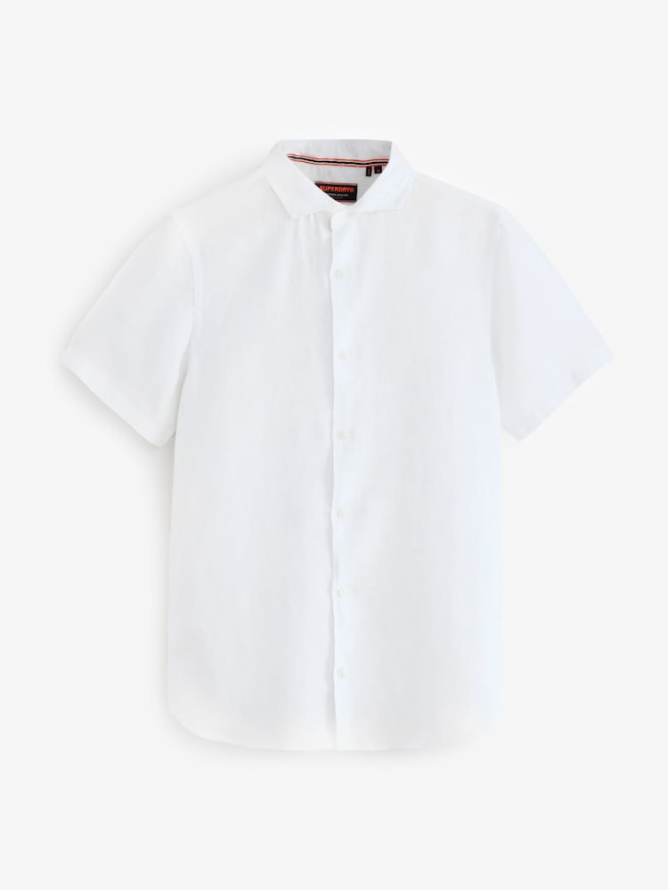 Superdry White Vacation 100% Linen Shirt - Image 2 of 5