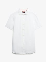 Superdry White Vacation 100% Linen Shirt - Image 4 of 5
