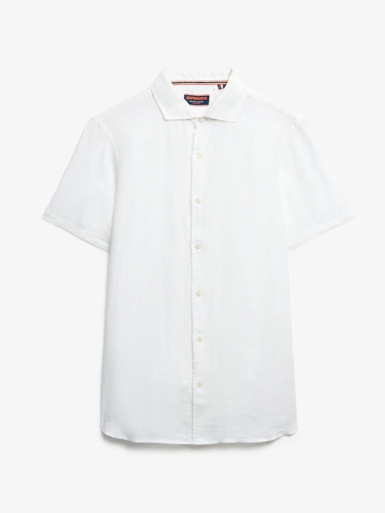 Superdry White Vacation 100% Linen Shirt - Image 4 of 4 Superdry White Vacation 100% Linen Shirt - Image 4 of 4