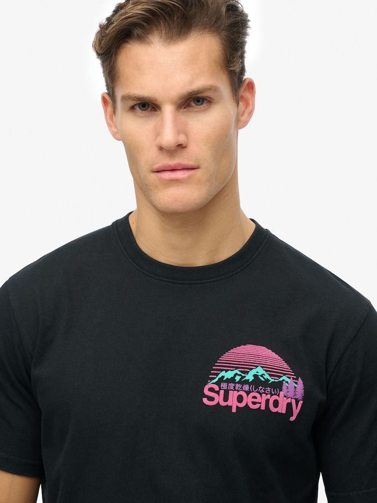 Superdry Black Core Logo Great Outdoor Back Print T-Shirt - Image 4 of 5