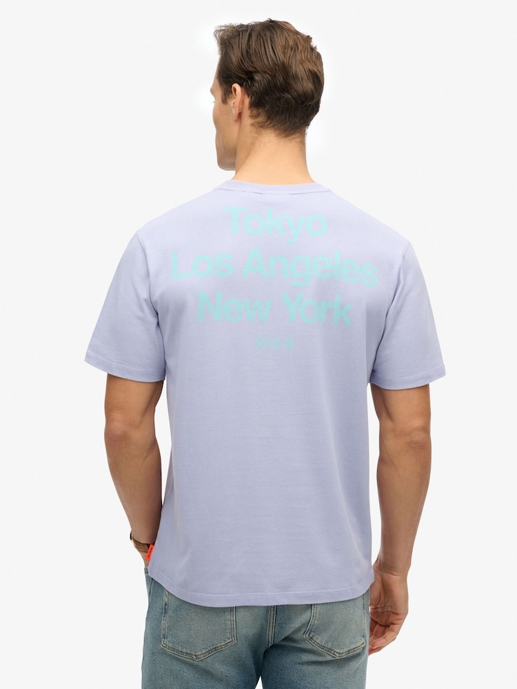 Lila - Superdry Core Logo City Loose Fit T-Shirt - Bild 2 von 6