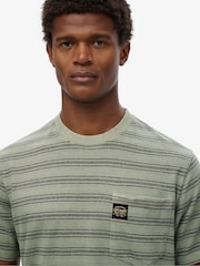 Superdry Green Contrast Stripe Pocket T-Shirt - Image 4 of 6