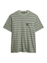 Superdry Green Contrast Stripe Pocket T-Shirt - Image 5 of 6