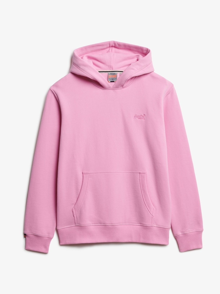 Superdry Pink Essential Loose Fit Logo Hoodie - Image 4 of 4