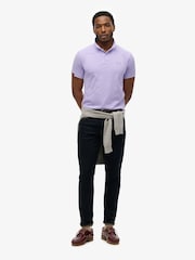 Superdry Purple Vint Destroy 100% Cotton Polo Shirt - Image 2 of 5