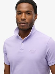 Superdry Purple Vint Destroy 100% Cotton Polo Shirt - Image 3 of 5