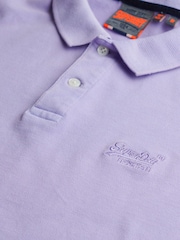 Superdry Purple Vint Destroy 100% Cotton Polo Shirt - Image 5 of 5