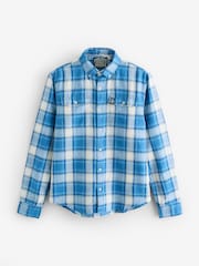 Superdry Blue Sky Merchant Check 100% Cotton Shirt - Image 4 of 6