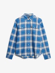 Superdry Blue Sky Merchant Check 100% Cotton Shirt - Image 5 of 6