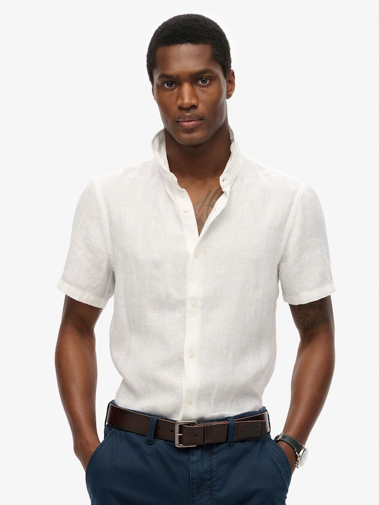 Superdry White Short Sleeve Print Shirt - Image 1 of 5