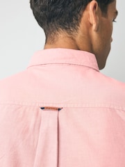 Розовый - Оксфордская рубашка из 100% хлопка с короткими рукавами Superdry - Изображение 3 из 4