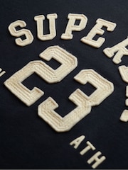 Superdry Blue Vintage Athletic Crew Neck 100% Cotton Sweatshirt - Image 5 of 5
