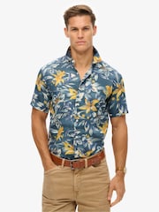 Superdry Blue Hawaiian Print Shirt - Image 1 of 6