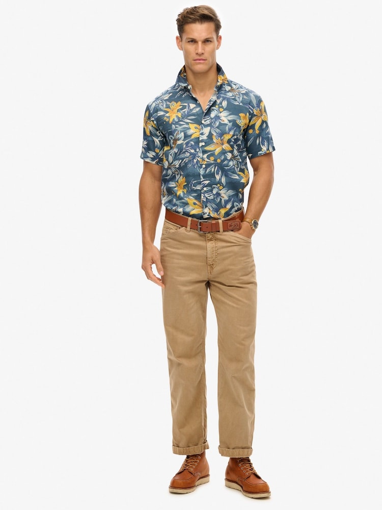 Superdry Blue Hawaiian Print Shirt - Image 2 of 6