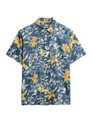Superdry Blue Hawaiian Print Shirt - Image 4 of 6