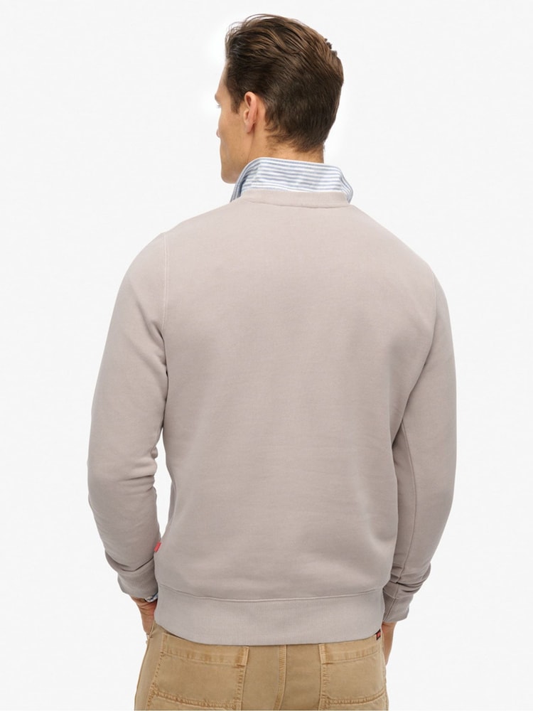 Superdry Natural Natural Micro Logo Crew Neck Sweatshirt - Image 2 of 6