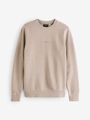 Superdry Natural Natural Micro Logo Crew Neck Sweatshirt - Image 5 of 6
