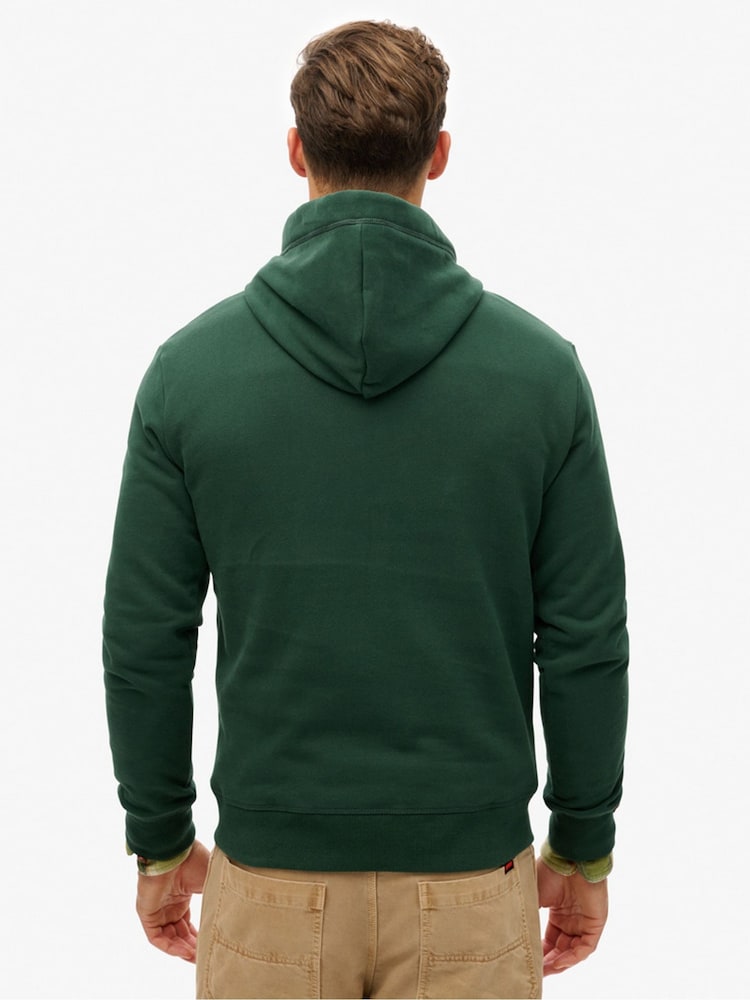 Superdry Green Essential Loose Fit Logo Hoodie - Image 2 of 6