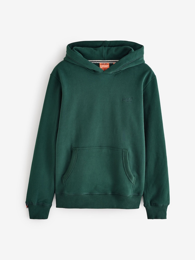 Superdry Green Essential Loose Fit Logo Hoodie - Image 5 of 6