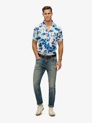 Superdry Blue Short Sleeve Print Shirt - Image 2 of 3
