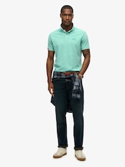 Superdry Green 100% Cotton Vint Destroy Polo Shirt - Image 2 of 5
