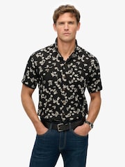 Superdry Black Hawaiian Print Shirt - Image 1 of 6