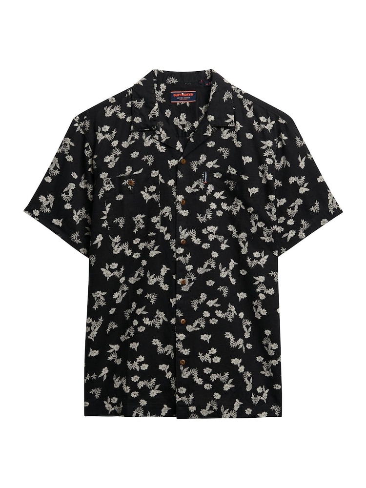 Superdry Black Hawaiian Print Shirt - Image 7 of 7