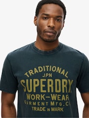 Superdry Blue 100% Cotton Machined Goods Workwear T-Shirt - Image 3 of 5