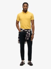 Superdry Yellow Vintage Destroy Relaxed 100% Cotton Polo Shirt - Image 2 of 5