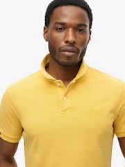 Superdry Yellow Vintage Destroy Relaxed 100% Cotton Polo Shirt - Image 3 of 5
