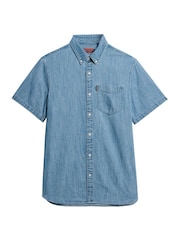 Superdry Blue Essential 100% Cotton Denim Shirt - Image 5 of 5