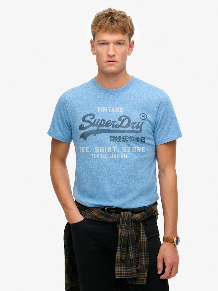 Superdry Blue VL Classic Relaxed T-Shirt - Image 1 of 5